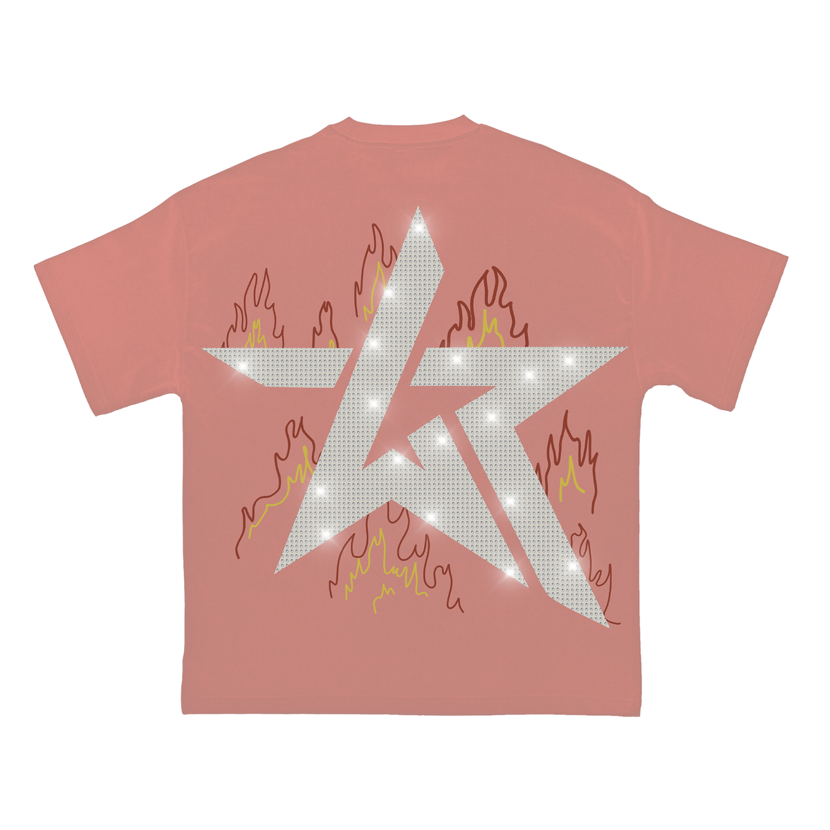 NO FEAR PEACH W/ RHINESTONE TEE