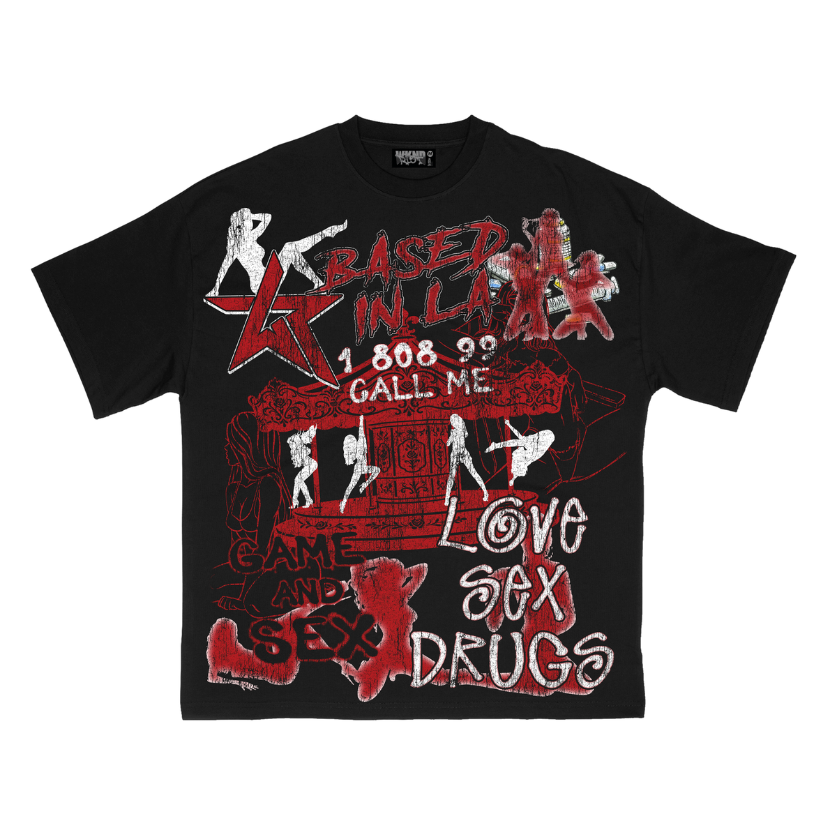 LOVE SEX DRUGS BLACK TEE