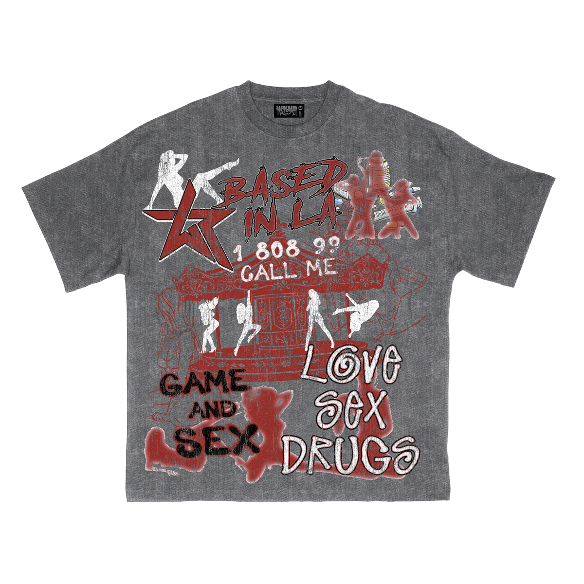 LOVE SEX DRUGS WASH TEE