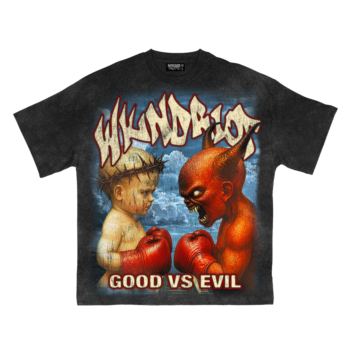 GOOD VS EVIL BLACK WASH TEE