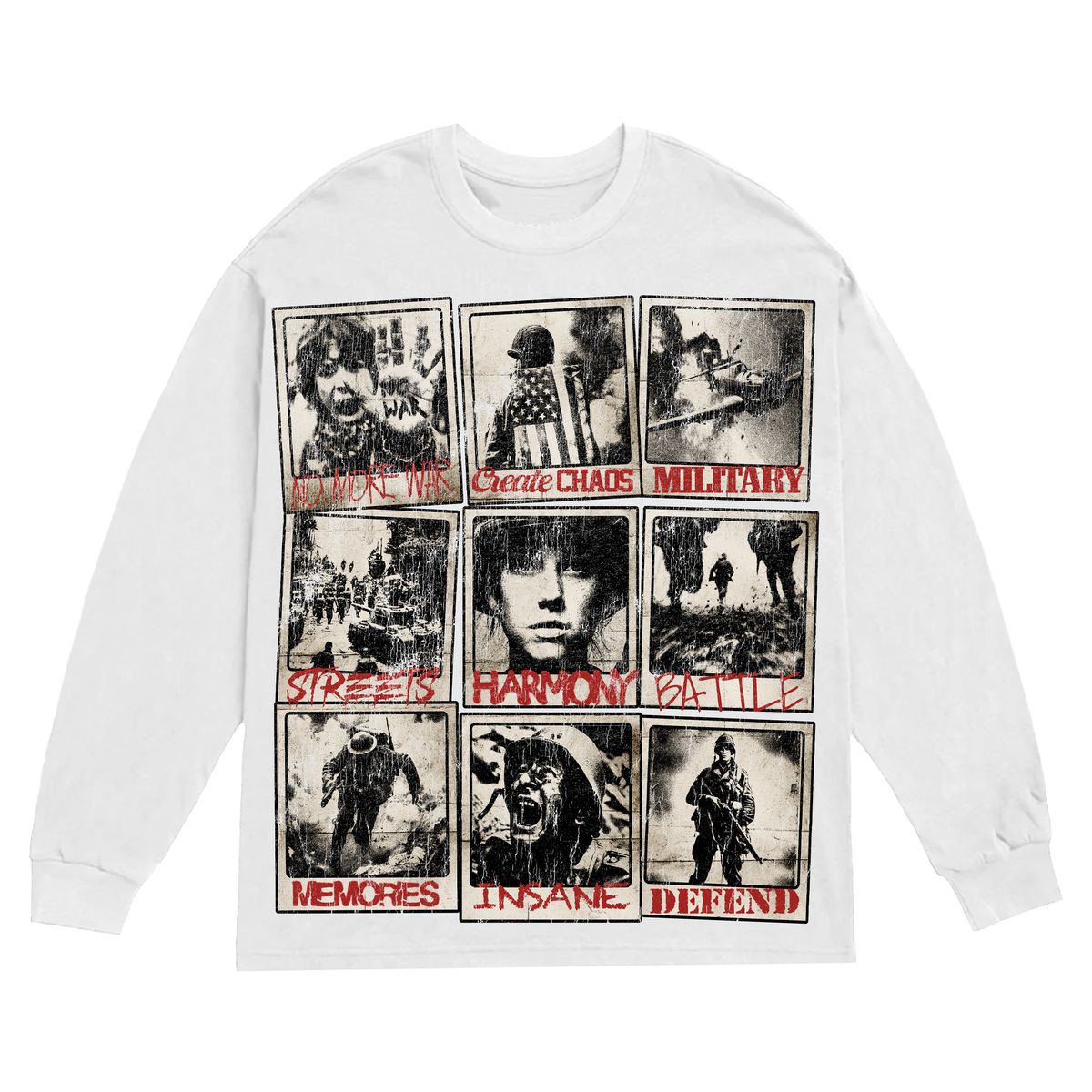 CREATE CHAOS LONG SLEEVE WHITE
