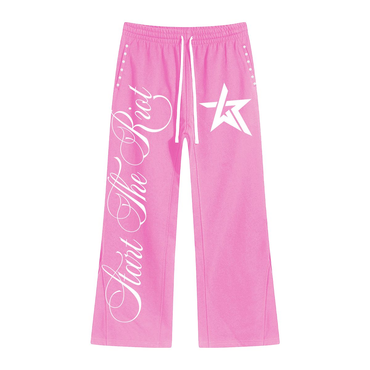 START THE RIOT SWEATS (RHINESTONES) PINK