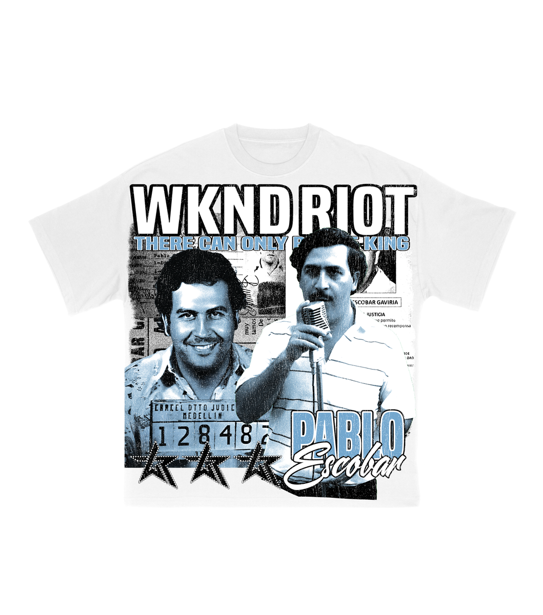 PABLO ESCOBAR WHITE W/ RHINESTONES TEE