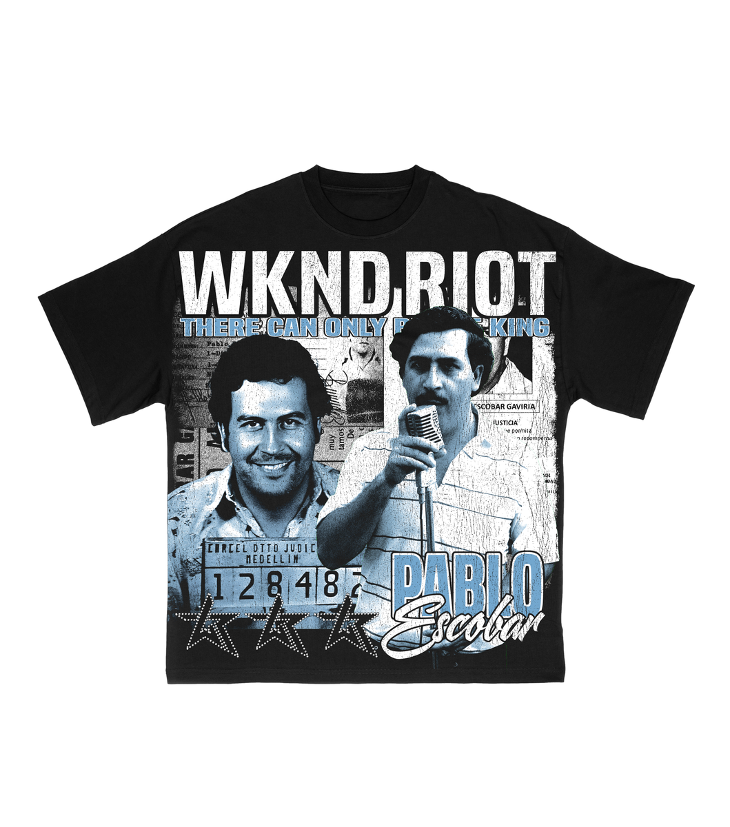 PABLO ESCOBAR BLACK W/ RHINESTONES TEE