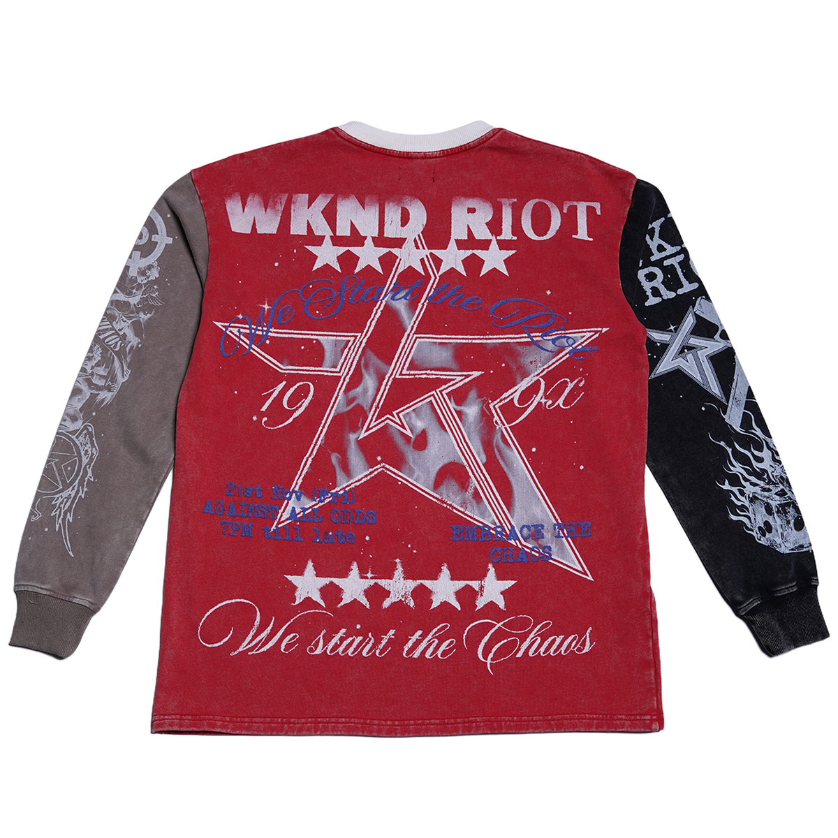 RIOT FACE LONG SLEEVE - RED