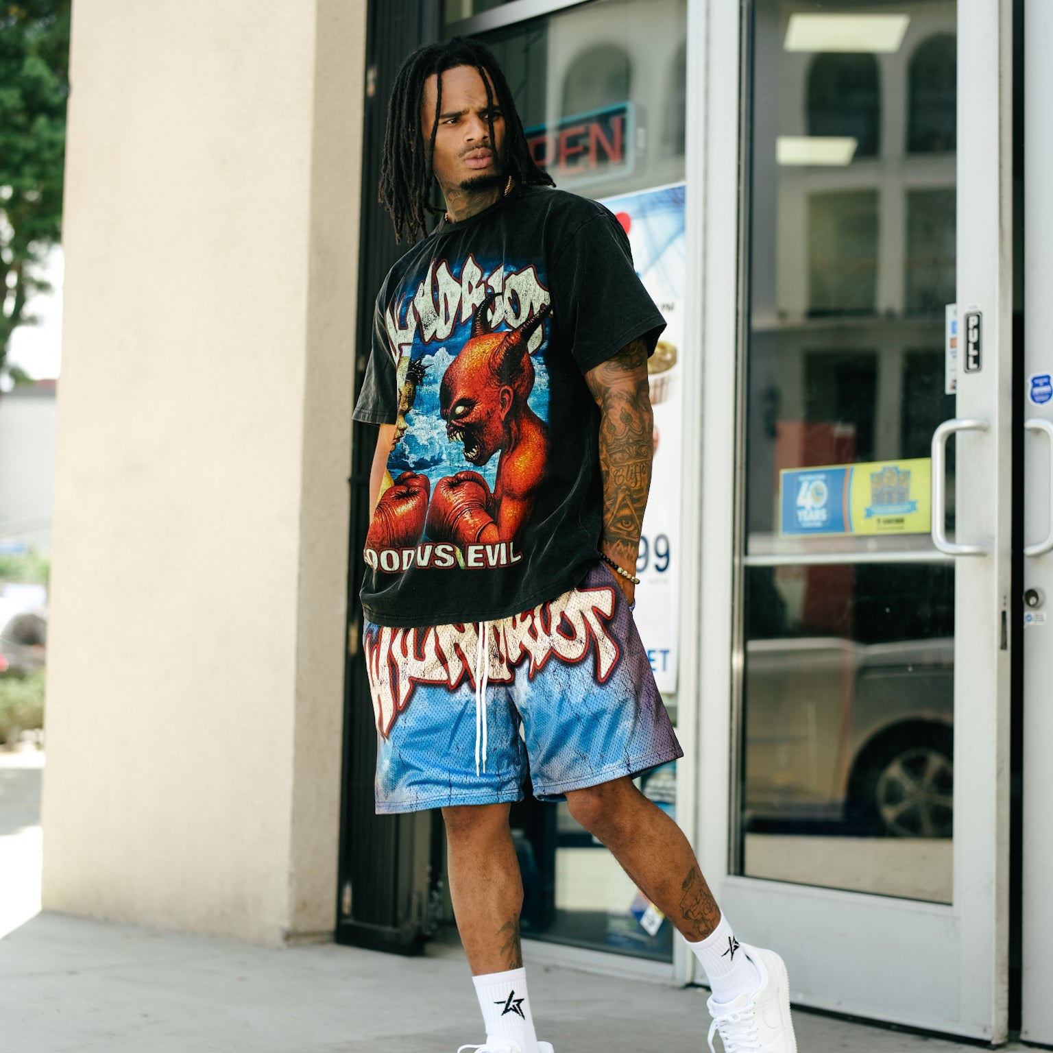 GOOD VS EVIL BLACK WASH TEE