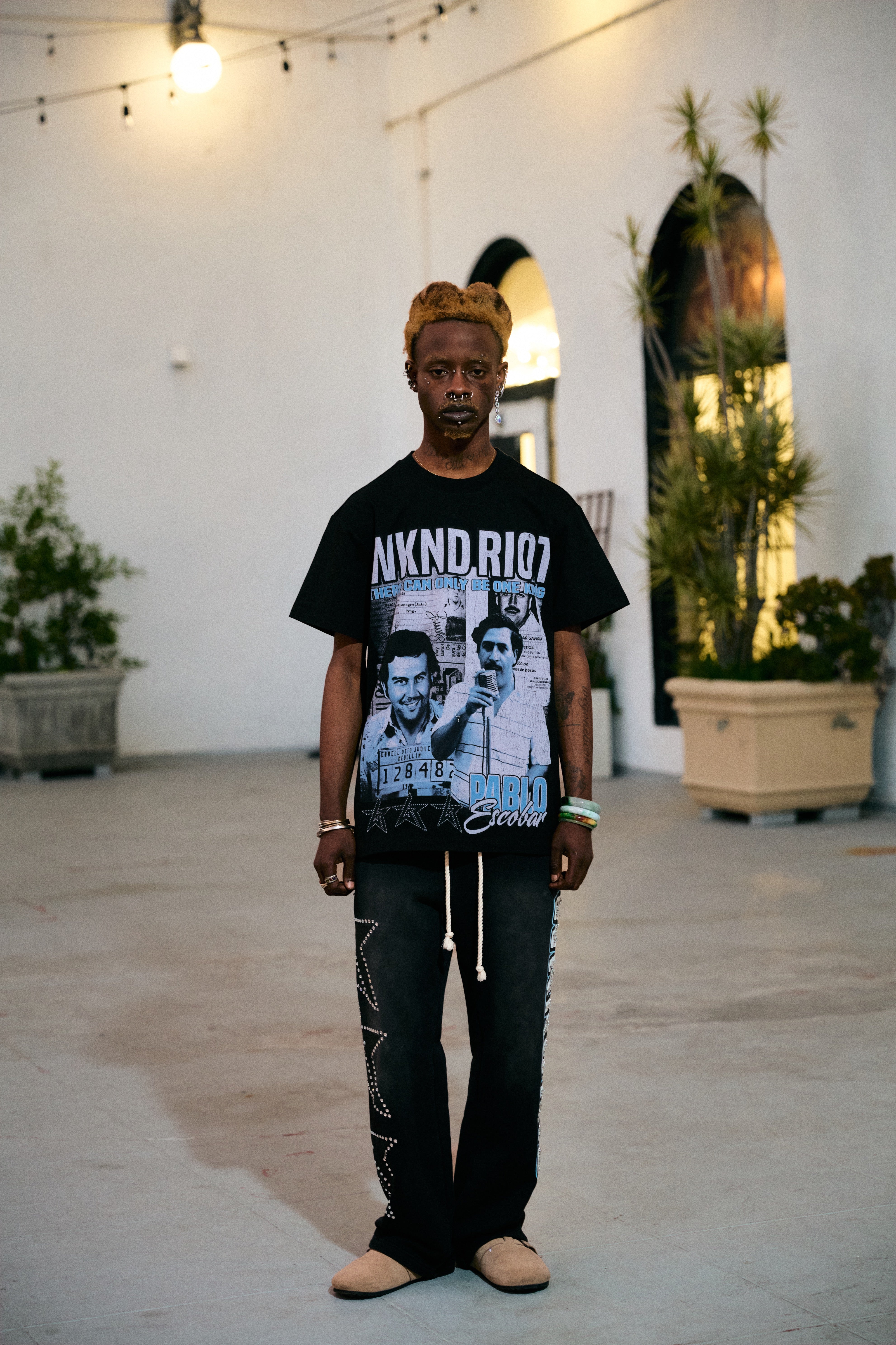 PABLO ESCOBAR WASH W/ RHINESTONES SWEATPANTS